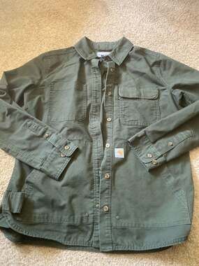 Carhartt Button Up Long Sleeve Work Shirt Size M(8/10) Green
